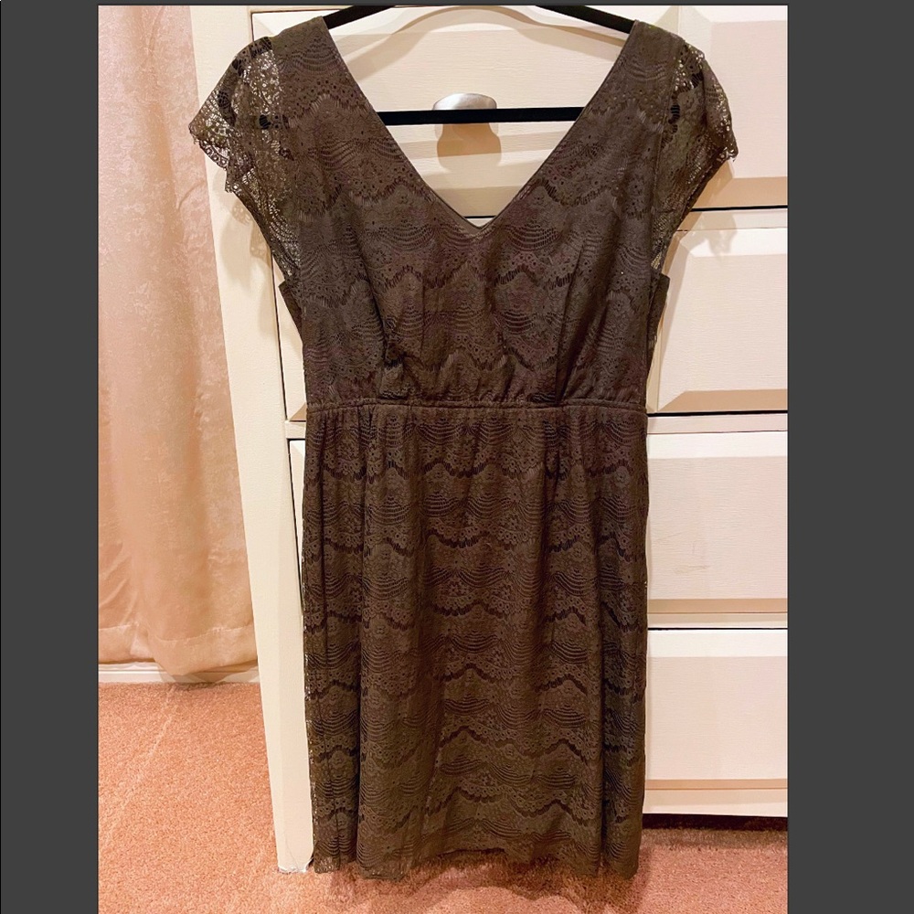 Deep Green Lace Fossil Dress